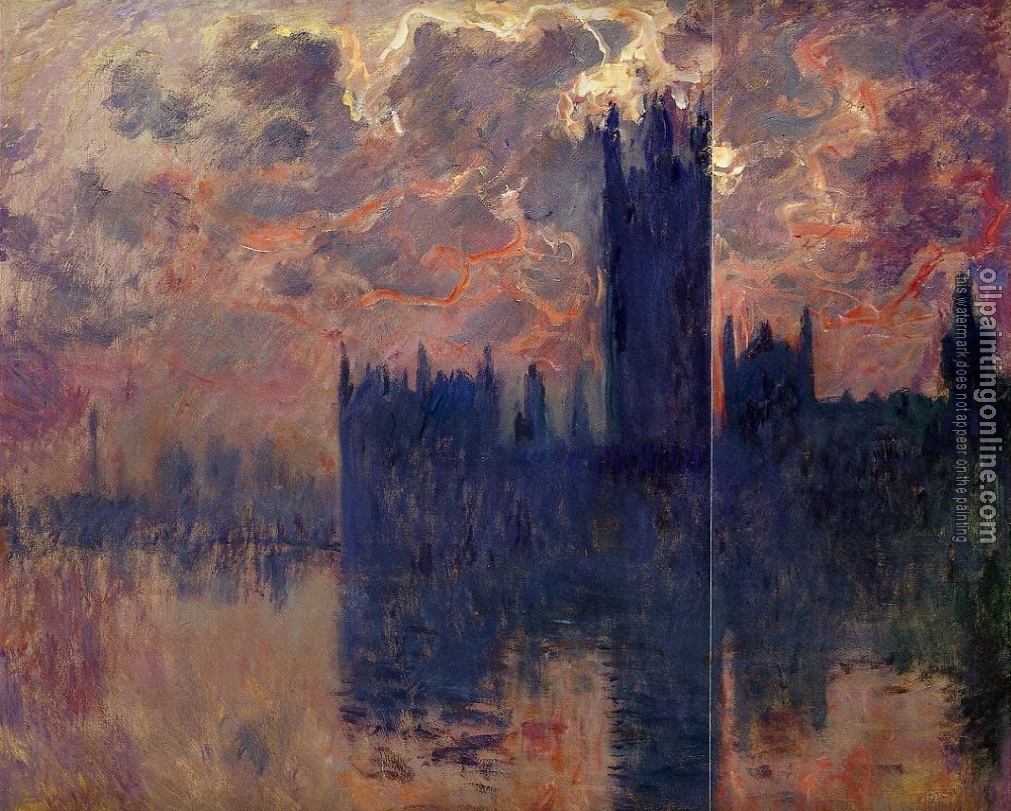 Monet, Claude Oscar - Houses of Parliament, Sunset